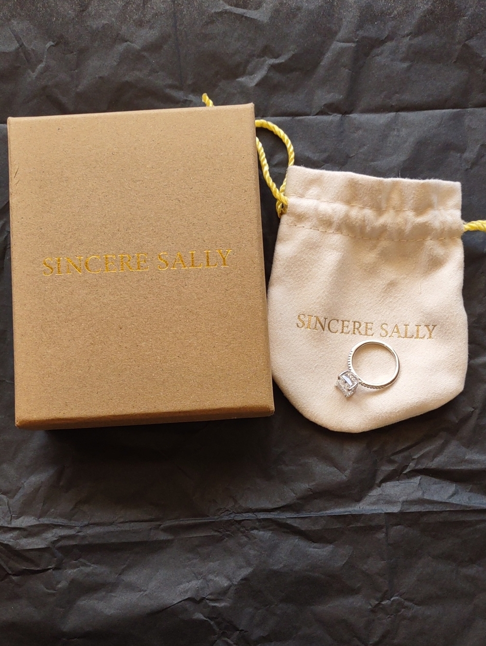 Sincere Sally Silver Ring with Clear Stone - White Brand New Never Worn